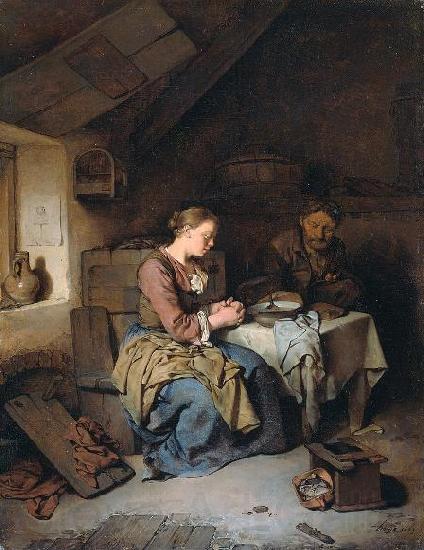 Cornelis Bega Saying Grace France oil painting art